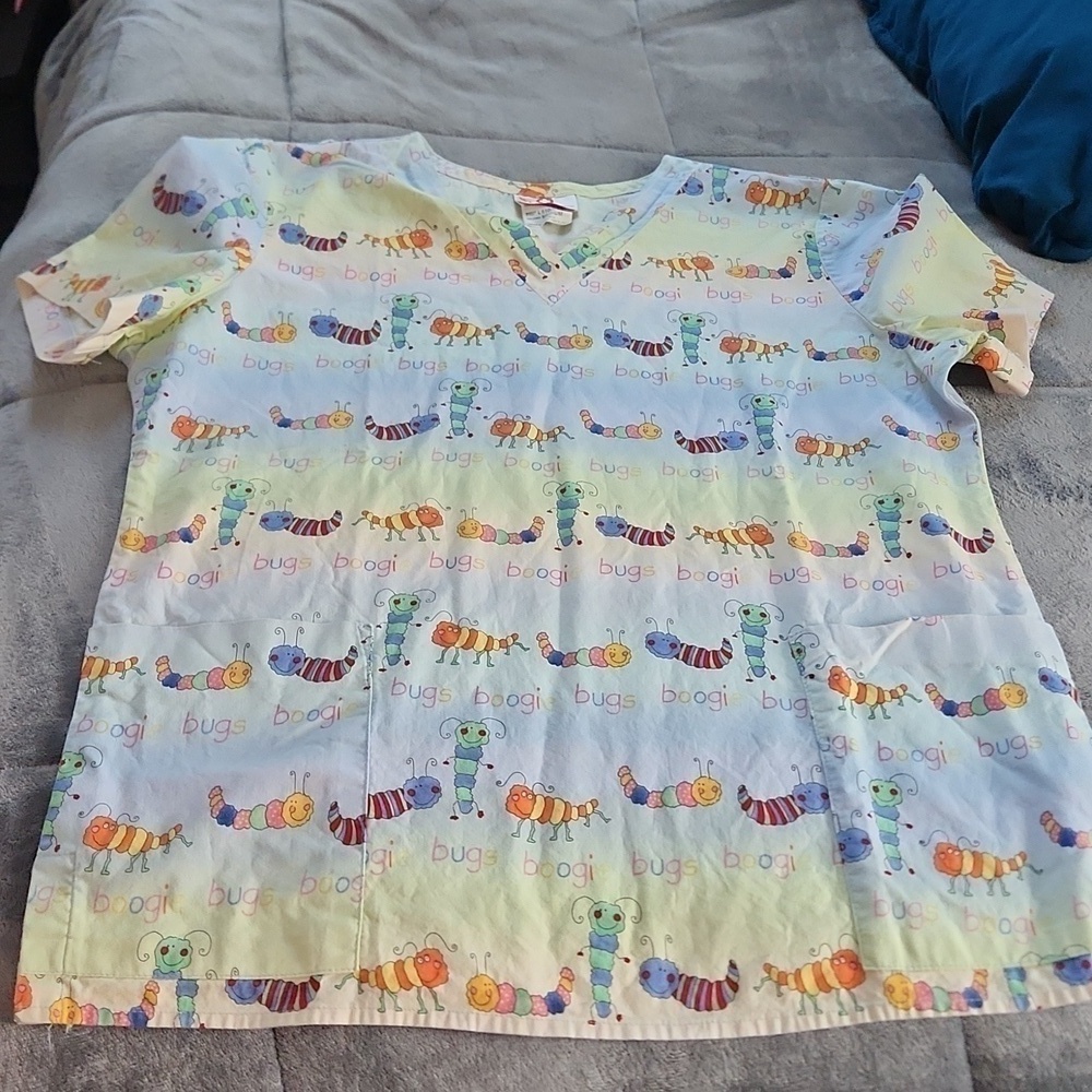 White Cross Scrub Top